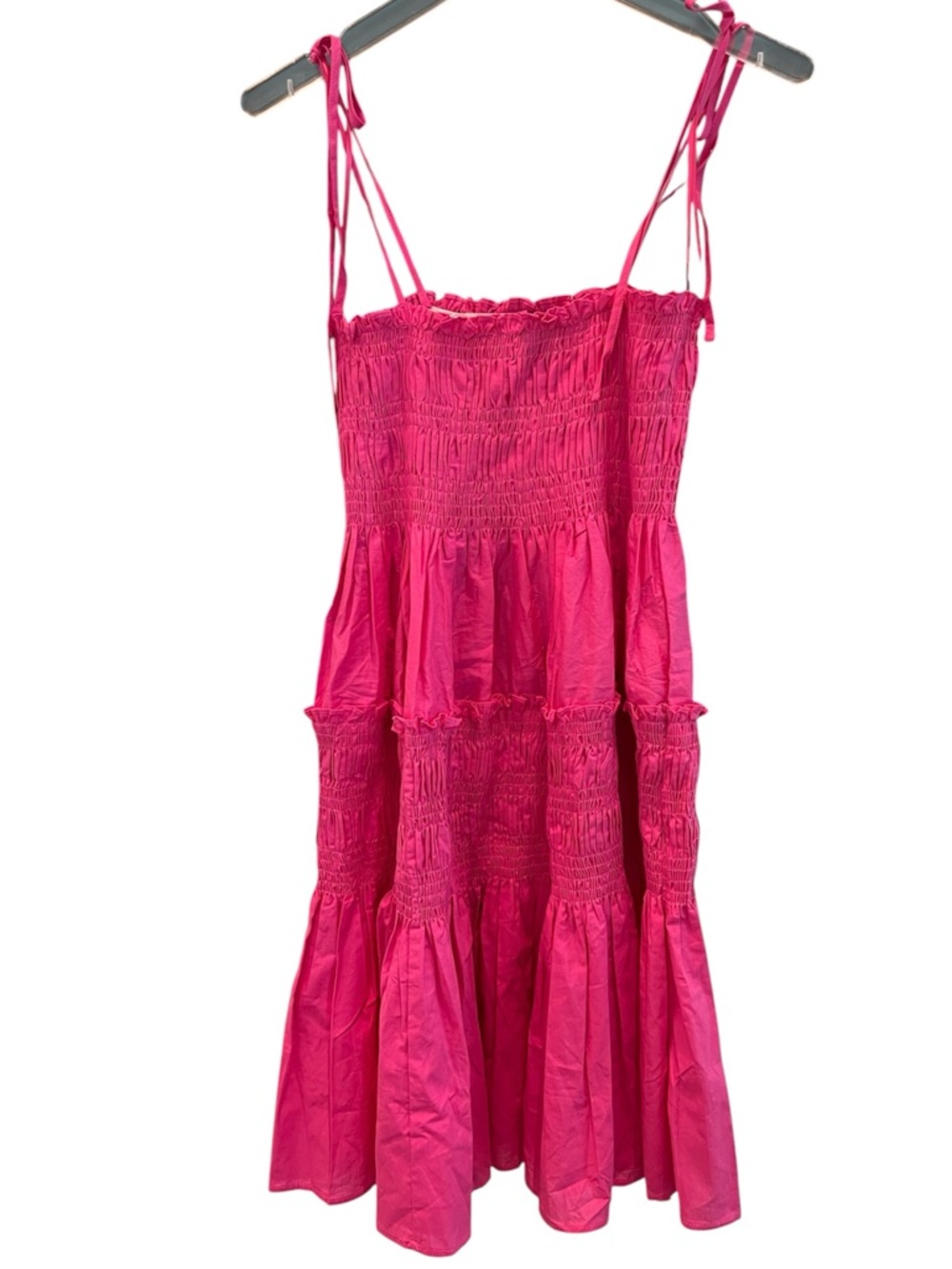 Pinch Pink Smocked Tiered Dress with Adjustable Straps Size S